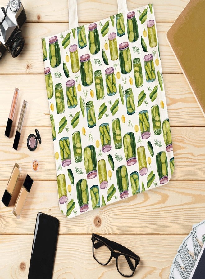 Levitatinyear Pickle Tote Bag for Women, Vintage Pickle Jar Farmers Market Totes, Pickled Food Enthusiasts Gifts for Pickle Lovers, Shoulder Bag -35 - Image 5